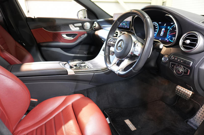 AMG Cクラス C43 4MATIC ﾚｰﾀﾞｰSP　後期 赤革 ｼｰﾄﾋｰﾀｰ ﾊﾟﾉﾗﾏSR ﾅﾋﾞTV CarPlay ﾍｯﾄﾞｱｯﾌﾟD ﾌﾞﾙﾒｽﾀｰ Bｶﾒﾗ 自動ﾄﾗﾝｸ&ﾊﾝｽﾞﾌﾘｰA ｴｱﾊﾞﾗﾝｽPKG 19ｲﾝﾁAW　2年保証