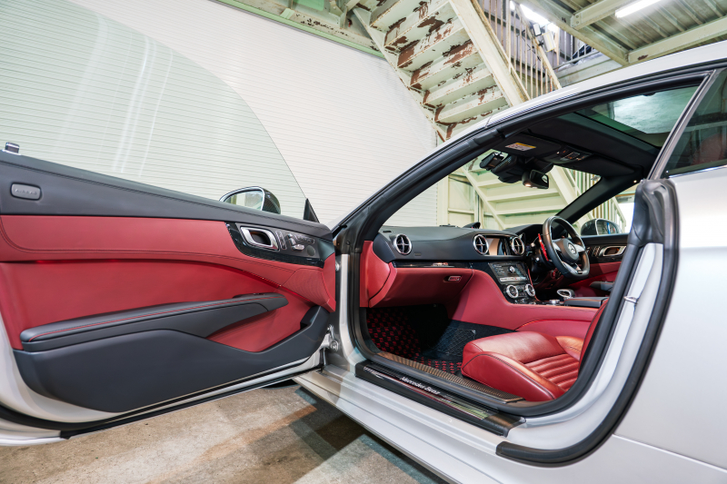 メルセデスベンツ SLクラス SL400 ﾚｰﾀﾞｰｾｰﾌﾃｨPKG　後期 赤革 ｼｰﾄﾋｰﾀｰ ﾍﾞﾝﾁﾚｰﾀｰ ｴｱｽｶｰﾌ 純正ﾅﾋﾞ ﾌﾙｾｸﾞTV ABCｻｽﾍﾟﾝｼｮﾝ 自動Rｹﾞｰﾄ LEDﾍｯﾄﾞﾗｲﾄ ACC AMGｴｱﾛ&BBS19ｲﾝﾁAW 　2年保証