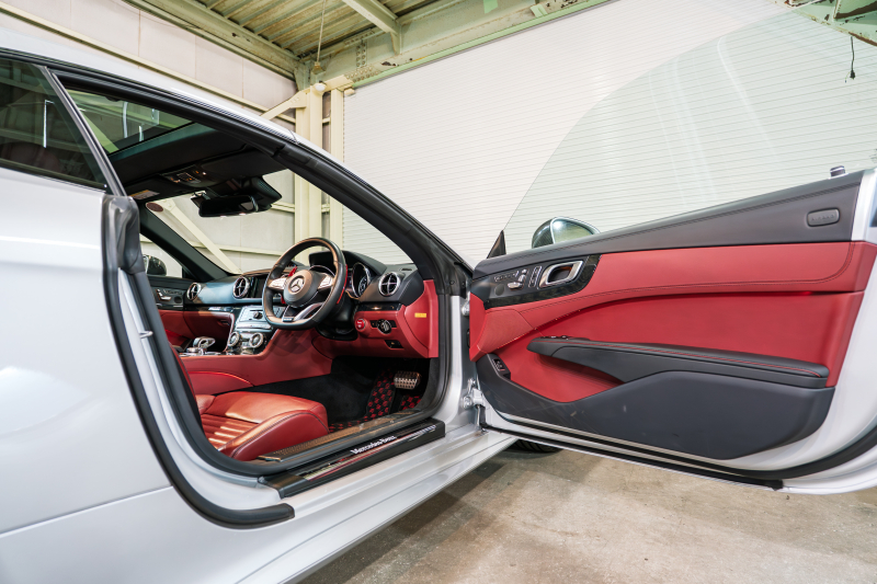 メルセデスベンツ SLクラス SL400 ﾚｰﾀﾞｰｾｰﾌﾃｨPKG　後期 赤革 ｼｰﾄﾋｰﾀｰ ﾍﾞﾝﾁﾚｰﾀｰ ｴｱｽｶｰﾌ 純正ﾅﾋﾞ ﾌﾙｾｸﾞTV ABCｻｽﾍﾟﾝｼｮﾝ 自動Rｹﾞｰﾄ LEDﾍｯﾄﾞﾗｲﾄ ACC AMGｴｱﾛ&BBS19ｲﾝﾁAW 　2年保証