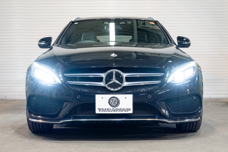 メルセデスベンツ Cクラス C220d ﾜｺﾞﾝ ﾛｰﾚｳｽED AMGﾗｲﾝ ﾚｰﾀﾞｰｾｰﾌﾃｨPKG　黒革 ｼｰﾄﾋｰﾀｰ 純正ﾅﾋﾞ ﾌﾙｾｸﾞTV BT Bｶﾒﾗ LEDﾍｯﾄﾞ ｴｱｻｽ 自動Rｹﾞｰﾄ AMGｴｱﾛ&18ｲﾝﾁAW　2年保証