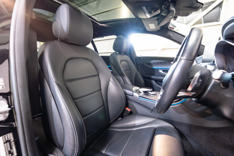メルセデスベンツ Cクラス C220d ﾜｺﾞﾝ ﾛｰﾚｳｽED AMGﾗｲﾝ ﾚｰﾀﾞｰｾｰﾌﾃｨPKG　黒革 ｼｰﾄﾋｰﾀｰ 純正ﾅﾋﾞ ﾌﾙｾｸﾞTV BT Bｶﾒﾗ LEDﾍｯﾄﾞ ｴｱｻｽ 自動Rｹﾞｰﾄ AMGｴｱﾛ&18ｲﾝﾁAW　2年保証