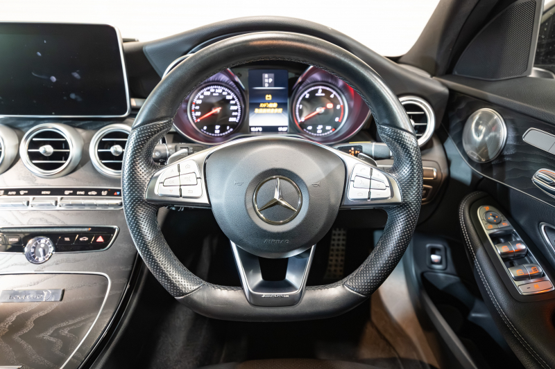 メルセデスベンツ Cクラス C220d ﾜｺﾞﾝ ﾛｰﾚｳｽED AMGﾗｲﾝ ﾚｰﾀﾞｰｾｰﾌﾃｨPKG　黒革 ｼｰﾄﾋｰﾀｰ 純正ﾅﾋﾞ ﾌﾙｾｸﾞTV BT Bｶﾒﾗ LEDﾍｯﾄﾞ ｴｱｻｽ 自動Rｹﾞｰﾄ AMGｴｱﾛ&18ｲﾝﾁAW　2年保証