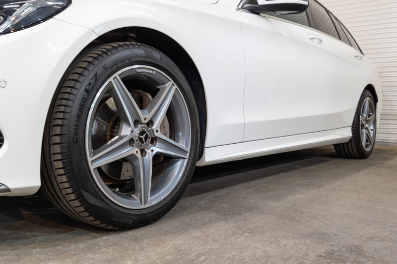 メルセデスベンツ Cクラス C200ﾜｺﾞﾝ ｽﾎﾟｰﾂ ﾚｰﾀﾞｰｾｰﾌﾃｨPKG　黒革 ｼｰﾄﾋｰﾀｰ HDDﾅﾋﾞ 純正ﾅﾋﾞ ﾌﾙｾｸﾞTV BT Bｶﾒﾗ LEDﾍｯﾄﾞ 自動Rｹﾞｰﾄ AMGｴｱﾛ&18ｲﾝﾁAW　2年保証付