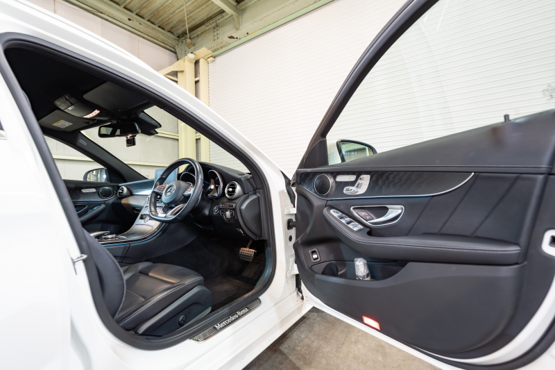 メルセデスベンツ Cクラス C200ﾜｺﾞﾝ ｽﾎﾟｰﾂ ﾚｰﾀﾞｰｾｰﾌﾃｨPKG　黒革 ｼｰﾄﾋｰﾀｰ HDDﾅﾋﾞ 純正ﾅﾋﾞ ﾌﾙｾｸﾞTV BT Bｶﾒﾗ LEDﾍｯﾄﾞ 自動Rｹﾞｰﾄ AMGｴｱﾛ&18ｲﾝﾁAW　2年保証付