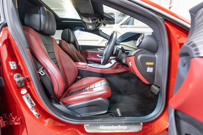 メルセデスベンツ CLS CLS450 4MATIC ｽﾎﾟｰﾂ ｴｸｽｸﾙｰｼﾌﾞ&ﾚｰﾀﾞｰｾｰﾌﾃｨPKG　ISG搭載 中期 ACC 黒赤ﾅｯﾊﾟ革 ﾋｰﾀｰ&ｸｰﾗｰ ﾀﾞｲﾅﾐｯｸｼｰﾄ SR 純正ﾅﾋﾞ ﾌﾙｾｸﾞTV CarPlay Buremester ﾘﾗｸｾﾞｰｼｮﾝ機能 AMGｴｱﾛ&19AW　2年保証付