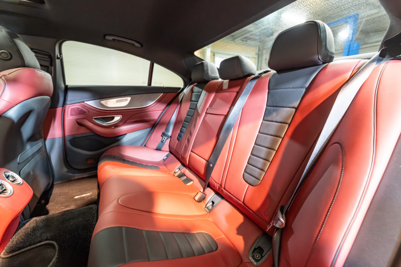 メルセデスベンツ CLS CLS450 4MATIC ｽﾎﾟｰﾂ ｴｸｽｸﾙｰｼﾌﾞ&ﾚｰﾀﾞｰｾｰﾌﾃｨPKG　ISG搭載 中期 ACC 黒赤ﾅｯﾊﾟ革 ﾋｰﾀｰ&ｸｰﾗｰ ﾀﾞｲﾅﾐｯｸｼｰﾄ SR 純正ﾅﾋﾞ ﾌﾙｾｸﾞTV CarPlay Buremester ﾘﾗｸｾﾞｰｼｮﾝ機能 AMGｴｱﾛ&19AW　2年保証付