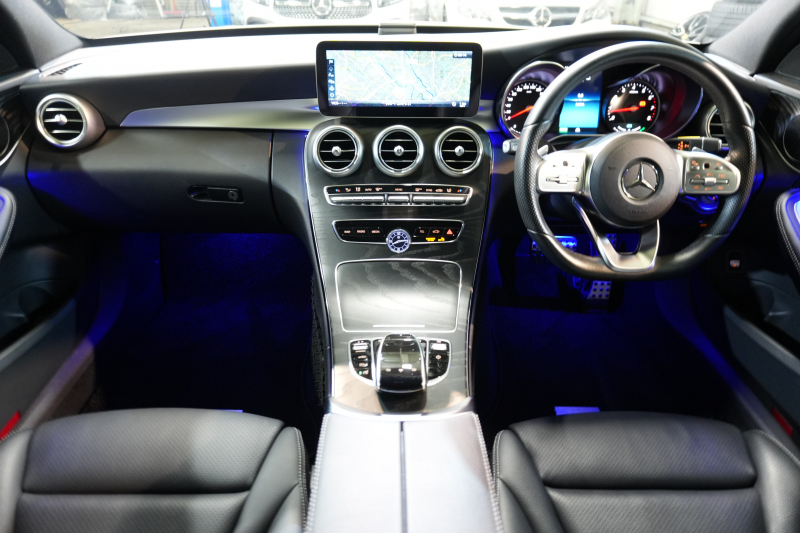 メルセデスベンツ Cクラス C200 AMGﾗｲﾝ ﾚｰﾀﾞｰｾｰﾌﾃｨPKG　後期 黒革 ﾋｰﾀｰ 純正ﾅﾋﾞ ﾌﾙｾｸﾞTV ﾊﾞｯｸｶﾒﾗ ﾏﾙﾁﾋﾞｰﾑLEDﾗｲﾄ AMGｴｱﾛ&18ｲﾝﾁAW　2年保証