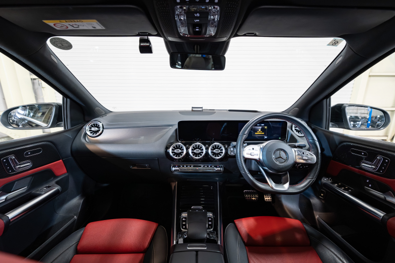 メルセデスベンツ Bクラス B180 AMGﾗｲﾝ ﾚｻﾞｰ&ｱﾄﾞﾊﾞﾝｽﾄﾞ&ﾅﾋﾞｹﾞｰｼｮﾝ&ﾚｰﾀﾞｰｾｰﾌﾃｨPKG　 黒×赤革 ﾊﾟﾉﾗﾏSR MBUXﾅﾋﾞ ﾌﾙｾｸﾞ 360ｶﾒﾗ ﾍｯﾄﾞｱｯﾌﾟD 自動ﾃｰﾙｹﾞｰﾄ LEDﾍｯﾄﾞﾗｲﾄ ｼｰﾄﾋｰﾀｰ　2年保証付