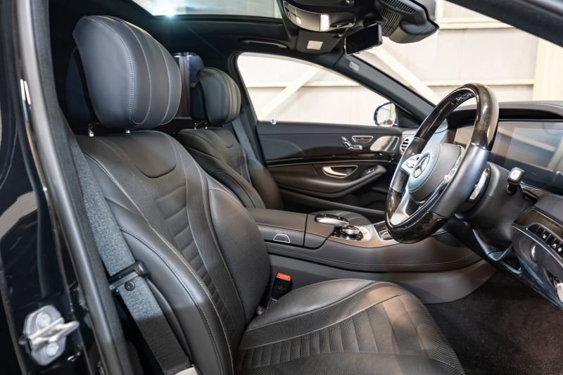メルセデスベンツ Sクラス S450 ｴｸｽｸﾙｰｼﾌﾞ AMGﾗｲﾝﾌﾟﾗｽ ﾚｰﾀﾞｰSP　後期 黒革 ﾊﾟﾉﾗﾏSR ﾅﾋﾞTV 360ｶﾒ ﾌﾞﾙﾒｽﾀｰ ﾍｯﾄﾞｱｯﾌﾟD ｿﾌﾄﾄﾞｱｸﾛｰｼﾞｬｰ 自動ﾄﾗﾝｸ ﾜｲﾔﾚｽﾁｬｰｼﾞ ｴｱﾊﾞﾗﾝｽPKG AMGｴｱﾛ&20ｲﾝﾁAW　2年保証