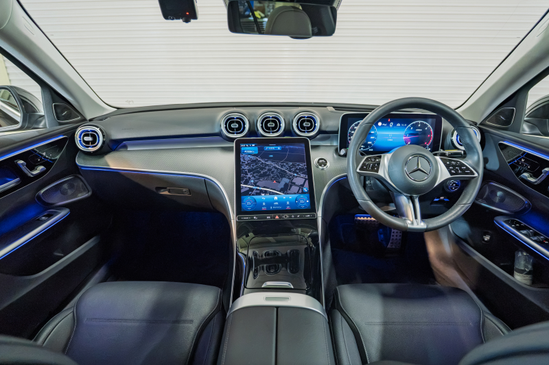 メルセデスベンツ Cクラス C220d 4MATIC ｵｰﾙﾃﾚｲﾝ ﾚｻﾞｰEX&ﾚｰﾀﾞｰP　ACC Pｽﾀ ECO 黒革 ﾊﾟﾉﾗﾏR HDDﾅﾋﾞ 360ｶﾒﾗ Carplay Brumesterｻｳﾝﾄﾞ 純正18ｲﾝﾁAW LKA LCA 2年保証付