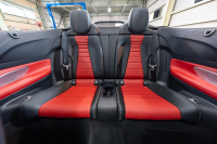 メルセデスベンツ Eクラス E200 ｶﾌﾞﾘｵﾚ ｽﾎﾟｰﾂ ﾚｰﾀﾞｰｾｰﾌﾃｨPKG 　赤幌 黒革 ｼｰﾄﾋｰﾀｰ 純正ﾅﾋﾞ ﾌﾙｾｸﾞTV CarPlay HUD ﾏﾙﾁﾋﾞｰﾑLED ﾌﾞﾙﾒｽﾀｰ ﾏﾙﾁｶﾗｰｱﾝﾋﾞｴﾝﾄﾗｲﾄ AMGｴｱﾛ&19ｲﾝﾁAW　2年保証