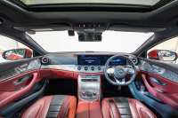 メルセデスベンツ CLS CLS450 4MATIC ｽﾎﾟｰﾂ ｴｸｽｸﾙｰｼﾌﾞ&ﾚｰﾀﾞｰｾｰﾌﾃｨPKG　ISG搭載 中期 ACC 黒赤ﾅｯﾊﾟ革 ﾋｰﾀｰ&ｸｰﾗｰ ﾀﾞｲﾅﾐｯｸｼｰﾄ SR 純正ﾅﾋﾞ ﾌﾙｾｸﾞTV CarPlay Buremester ﾘﾗｸｾﾞｰｼｮﾝ機能 AMGｴｱﾛ&19AW　2年保証付